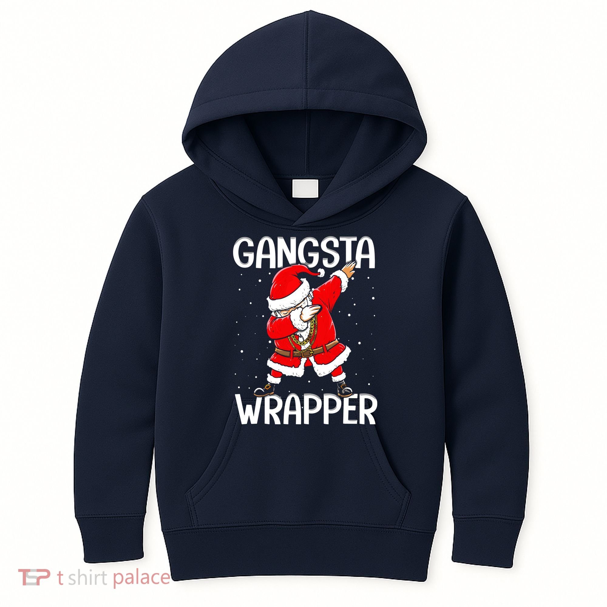 Gangsta Wrapper Funny Dabbing Santa Christmas Kids Hoodie