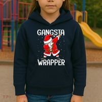 Gangsta Wrapper Funny Dabbing Santa Christmas Kids Hoodie thumb 3