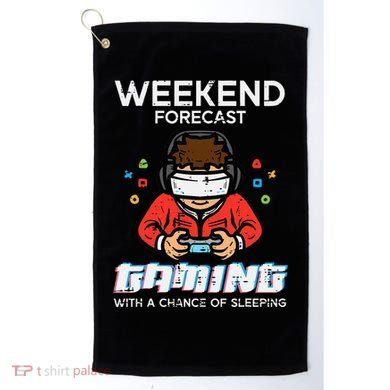 Gamer Weekend Forecast Gaming Sleeping Golf Towel