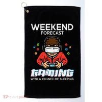 Gamer Weekend Forecast Gaming Sleeping Golf Towel thumb 0
