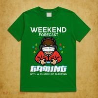 Gamer Weekend Forecast Gaming Sleeping T-Shirt thumb 5