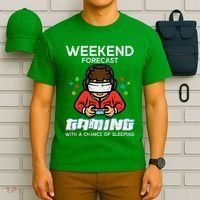 Gamer Weekend Forecast Gaming Sleeping T-Shirt thumb 6