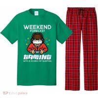 Gamer Weekend Forecast Gaming Sleeping Pajama Set thumb 0