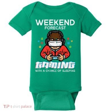 Gamer Weekend Forecast Gaming Sleeping Baby Bodysuit