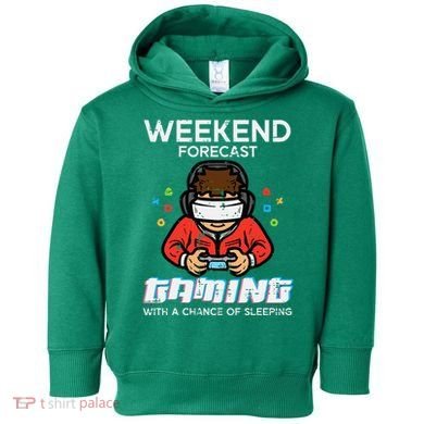 Gamer Weekend Forecast Gaming Sleeping Toddler Hoodie