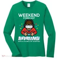 Gamer Weekend Forecast Gaming Sleeping Women's Long Sleeve Shirt thumb 0