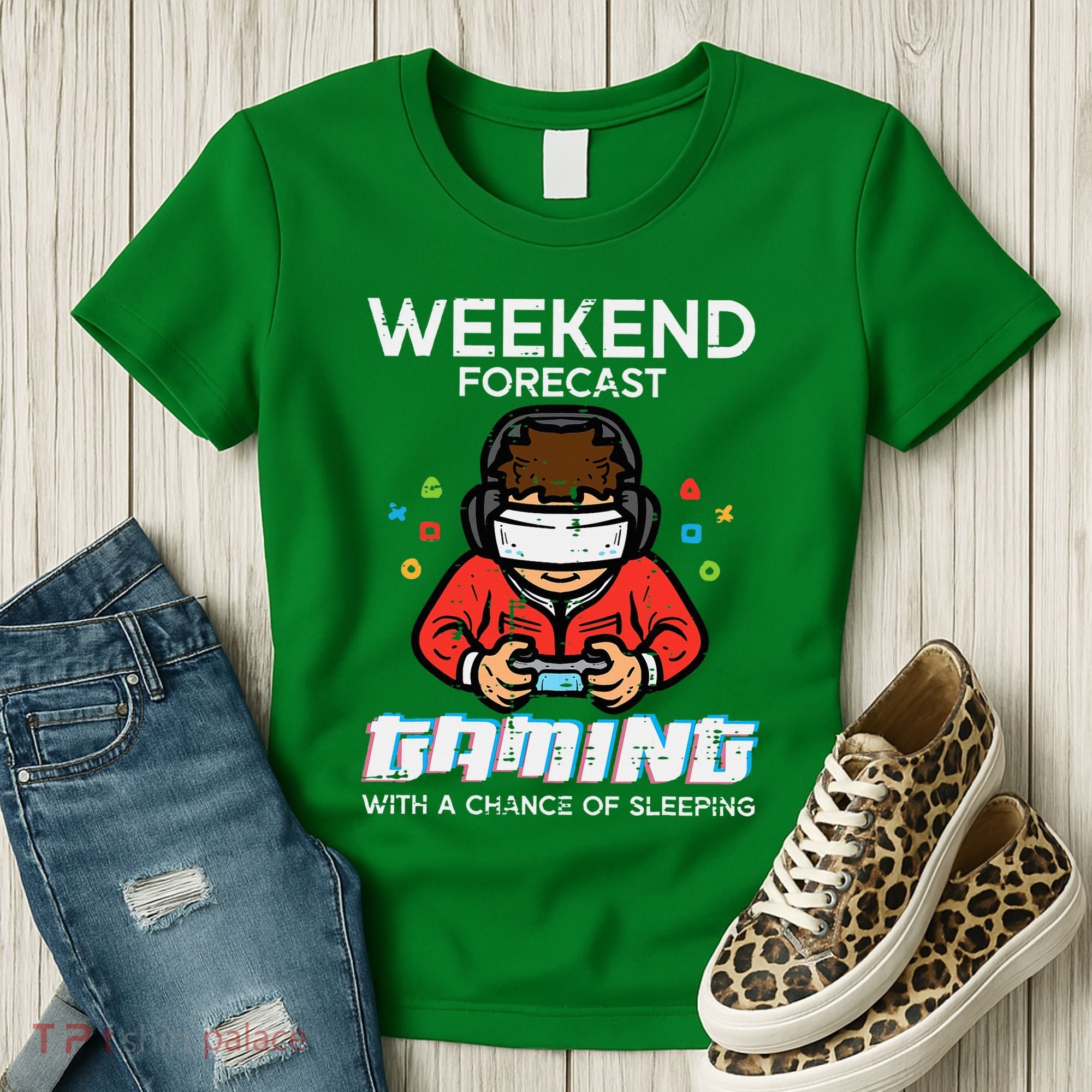 Gamer Weekend Forecast Gaming Sleeping Women's T-Shirt