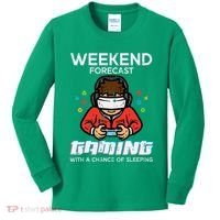 Gamer Weekend Forecast Gaming Sleeping Kids Long Sleeve Shirt thumb 0