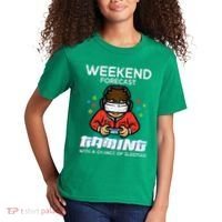 Gamer Weekend Forecast Gaming Sleeping Kids T-Shirt thumb 2