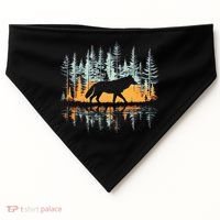 Graphic Wolf Forest Nature Wildlife Outdoor USA-Made Doggie Bandana thumb 0