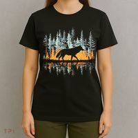 Graphic Wolf Forest Nature Wildlife Outdoor T-Shirt thumb 4