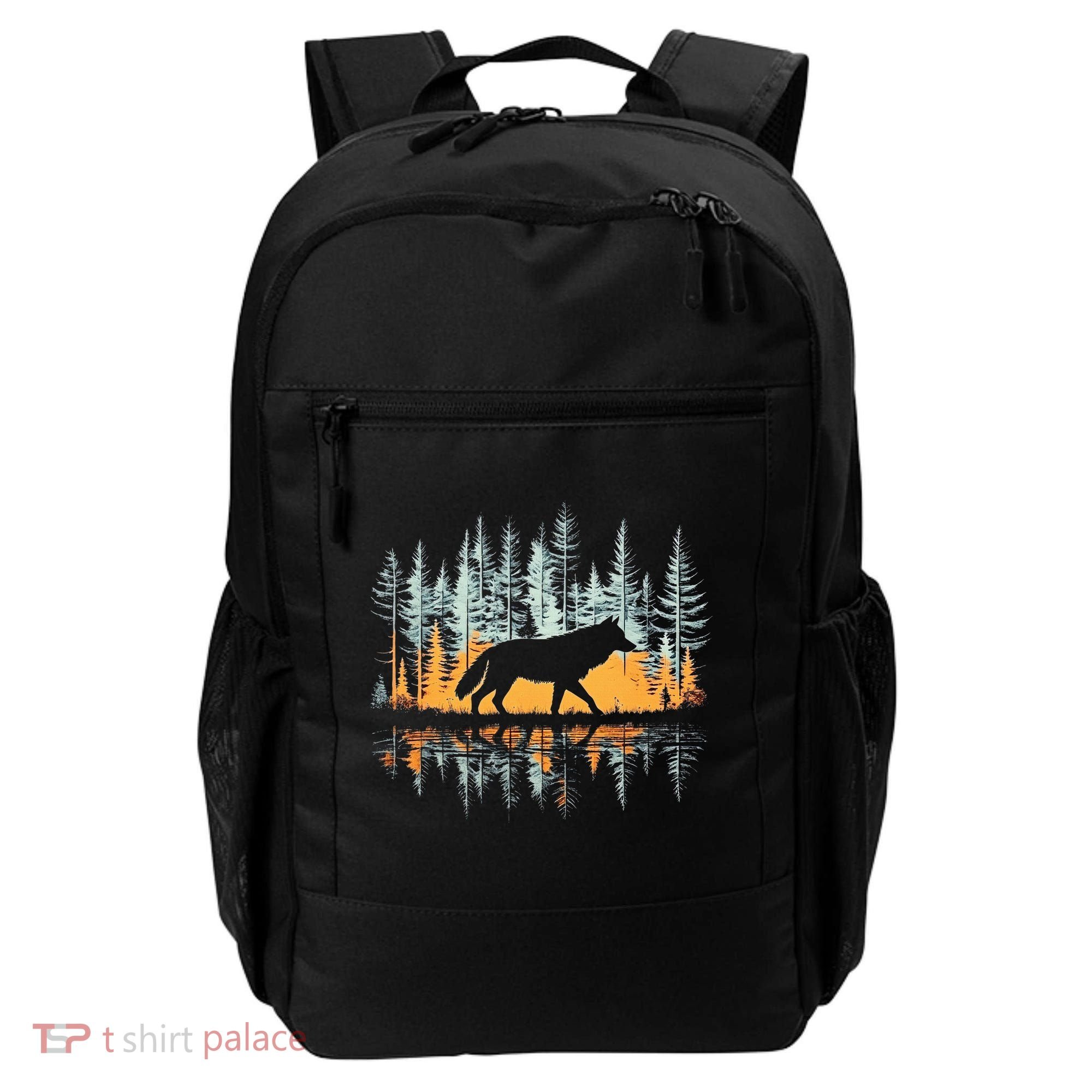Graphic Wolf Forest Nature Wildlife Outdoor Backpack