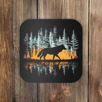 Graphic Wolf Forest Nature Wildlife Outdoor Coaster thumb 0