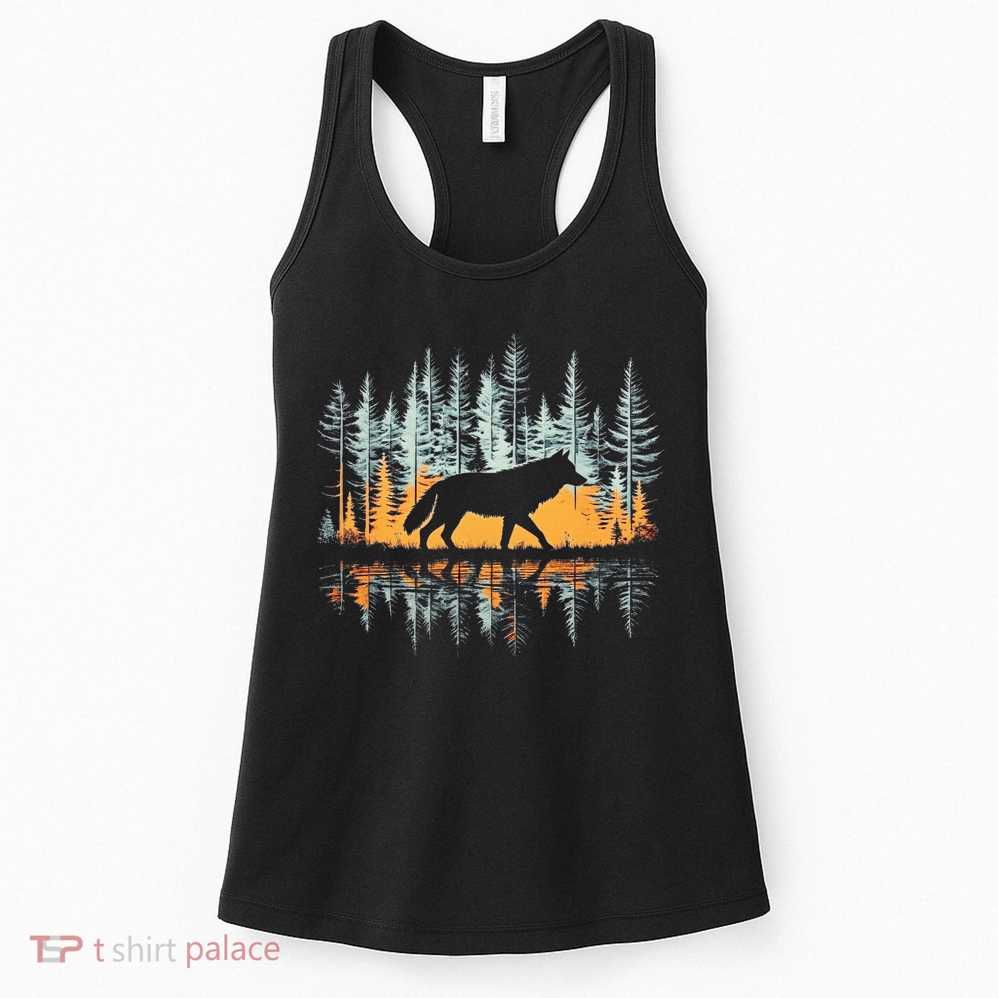 Graphic Wolf Forest Nature Wildlife Outdoor Women's Tank Top