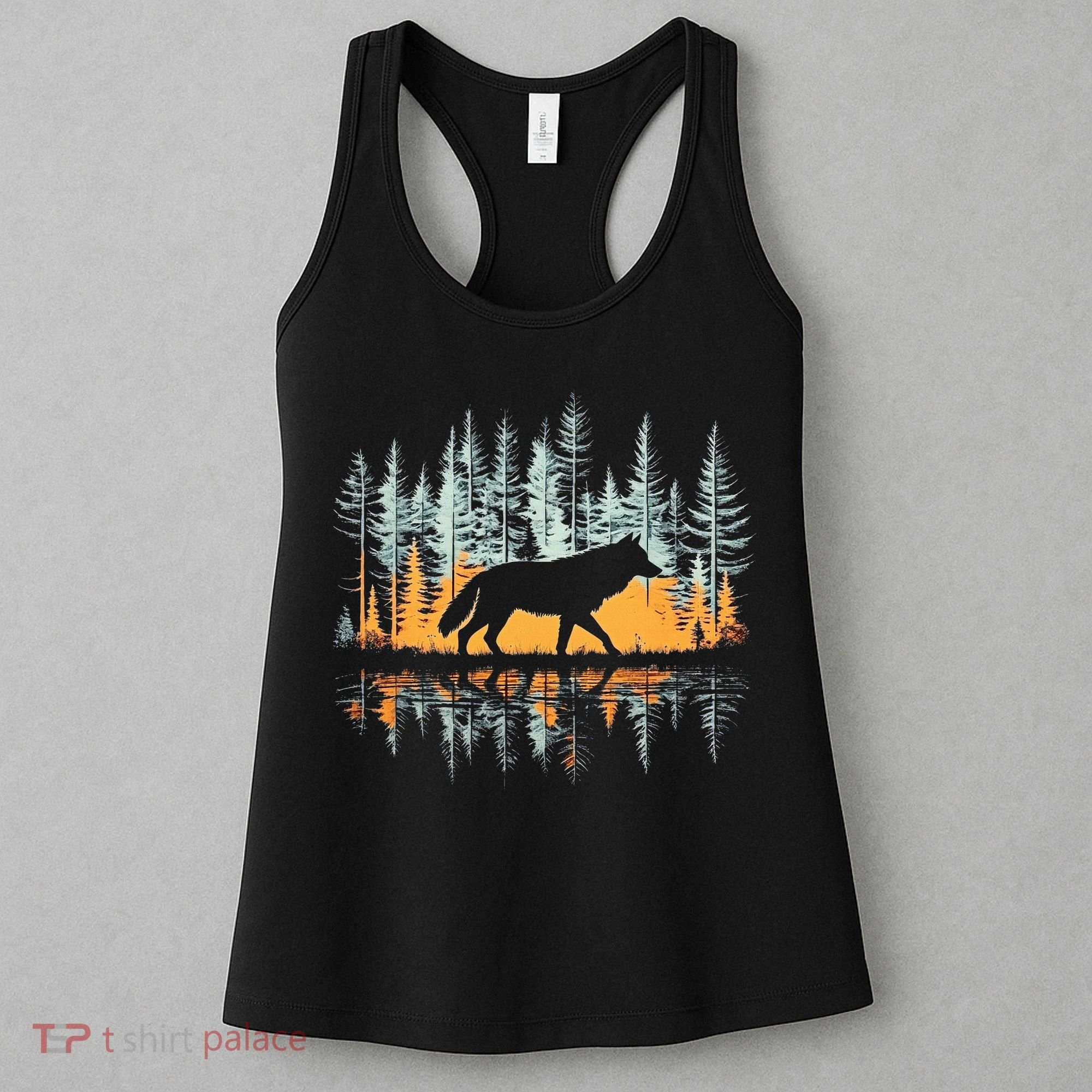 Graphic Wolf Forest Nature Wildlife Outdoor Women's Tank Top