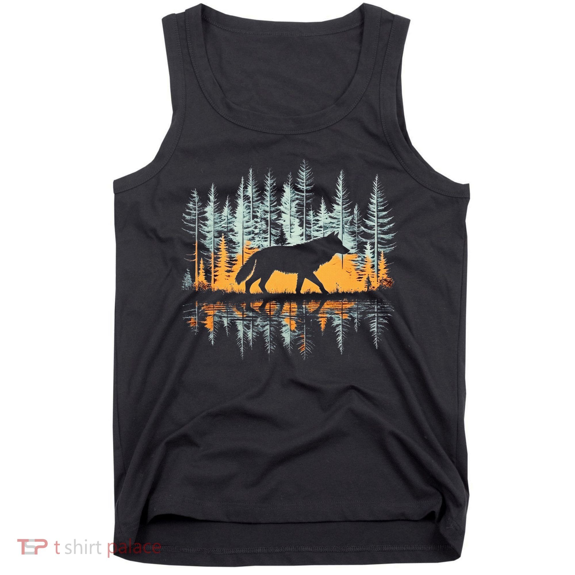 Graphic Wolf Forest Nature Wildlife Outdoor Tank Top