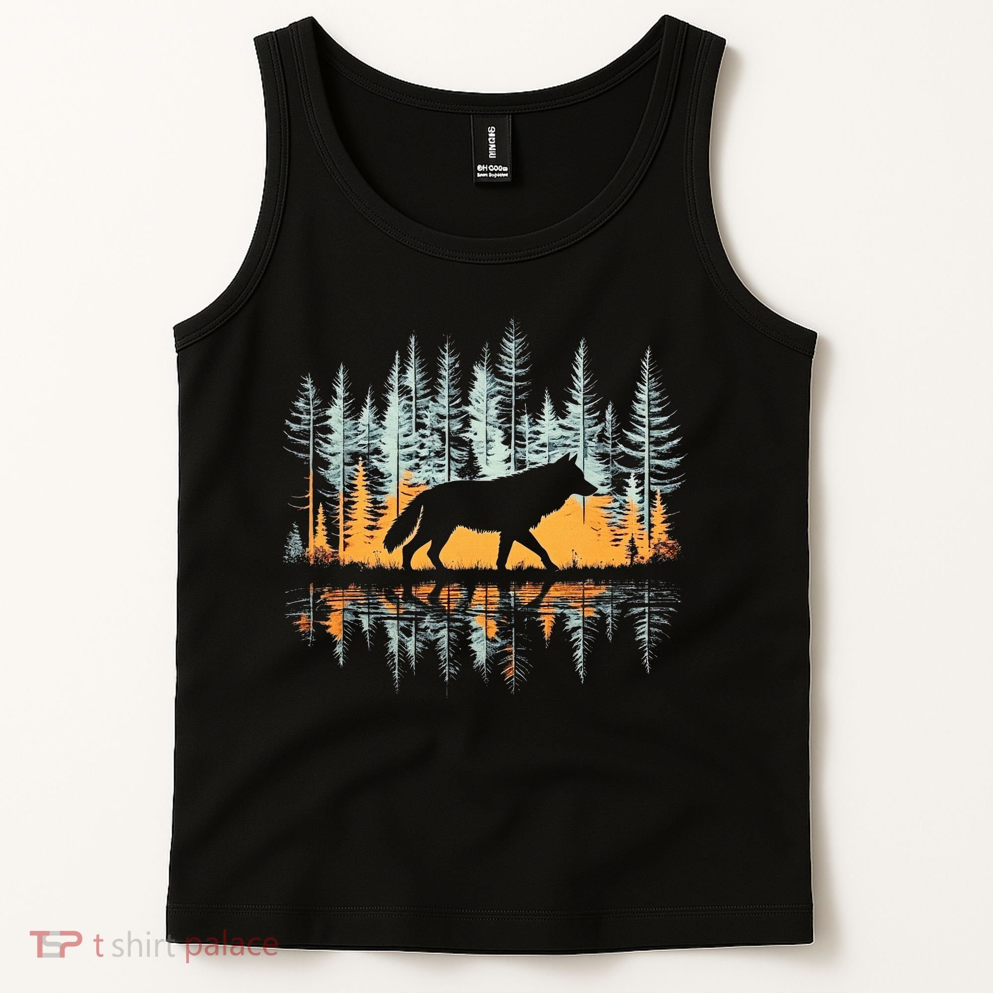 Graphic Wolf Forest Nature Wildlife Outdoor Tank Top