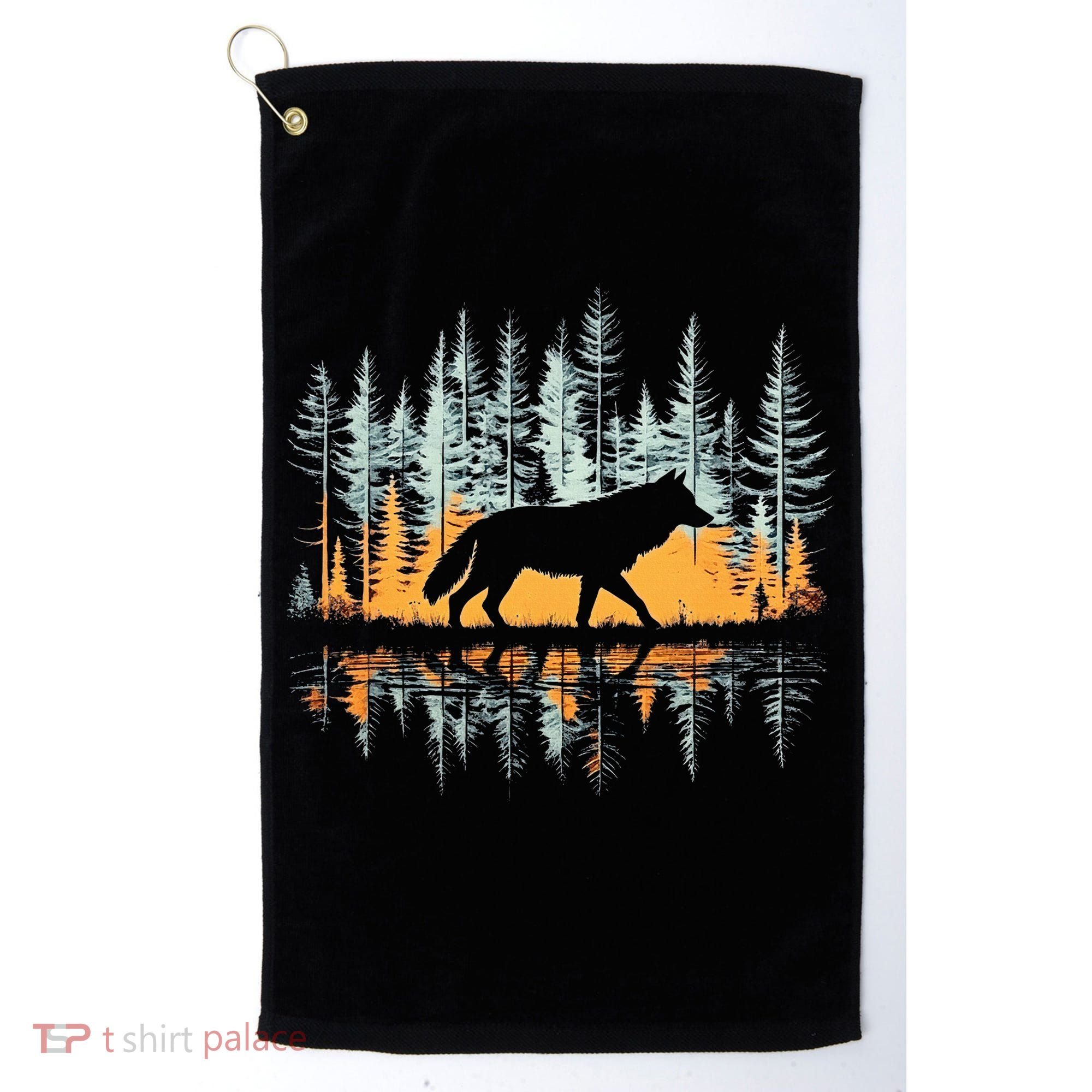 Graphic Wolf Forest Nature Wildlife Outdoor Golf Towel