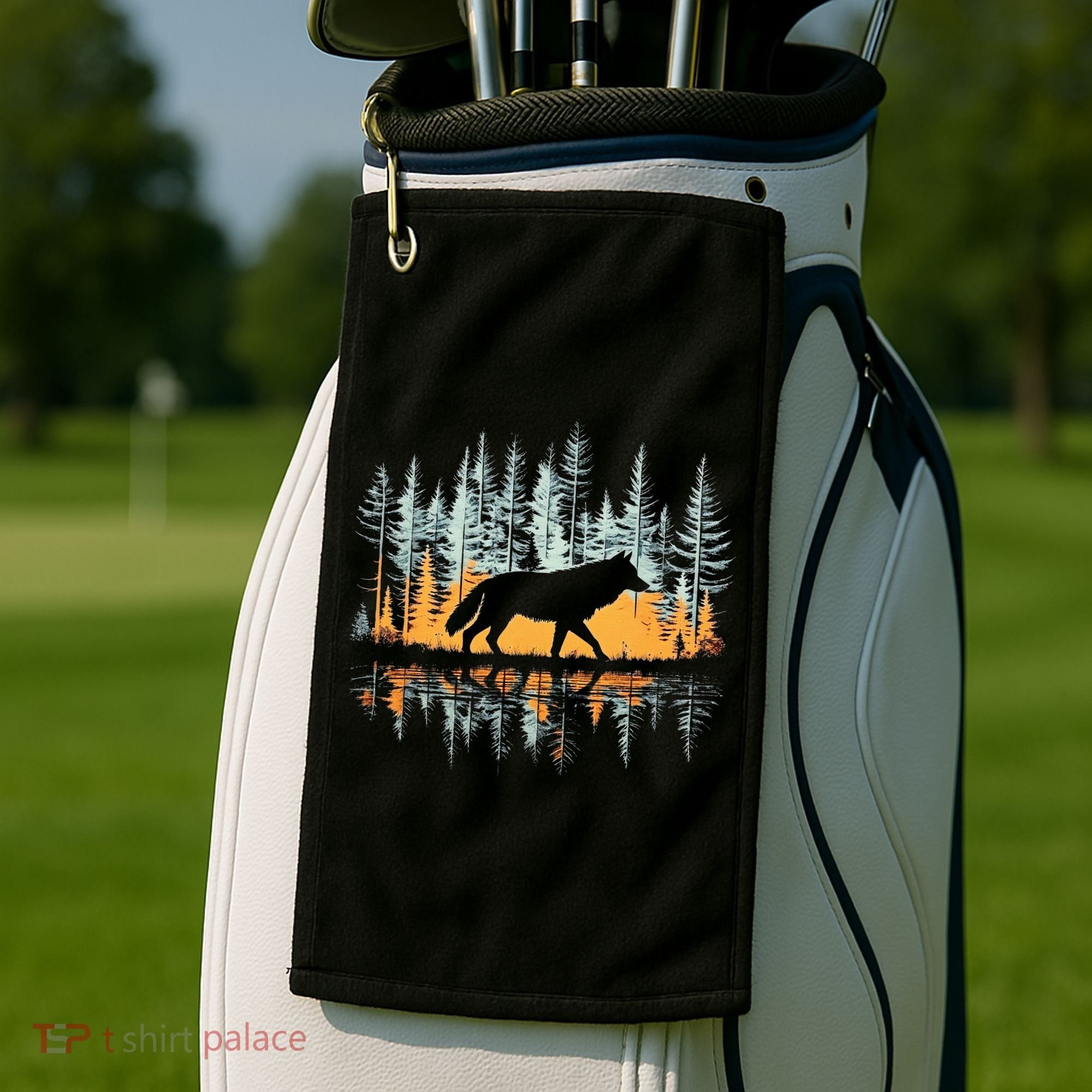 Graphic Wolf Forest Nature Wildlife Outdoor Golf Towel