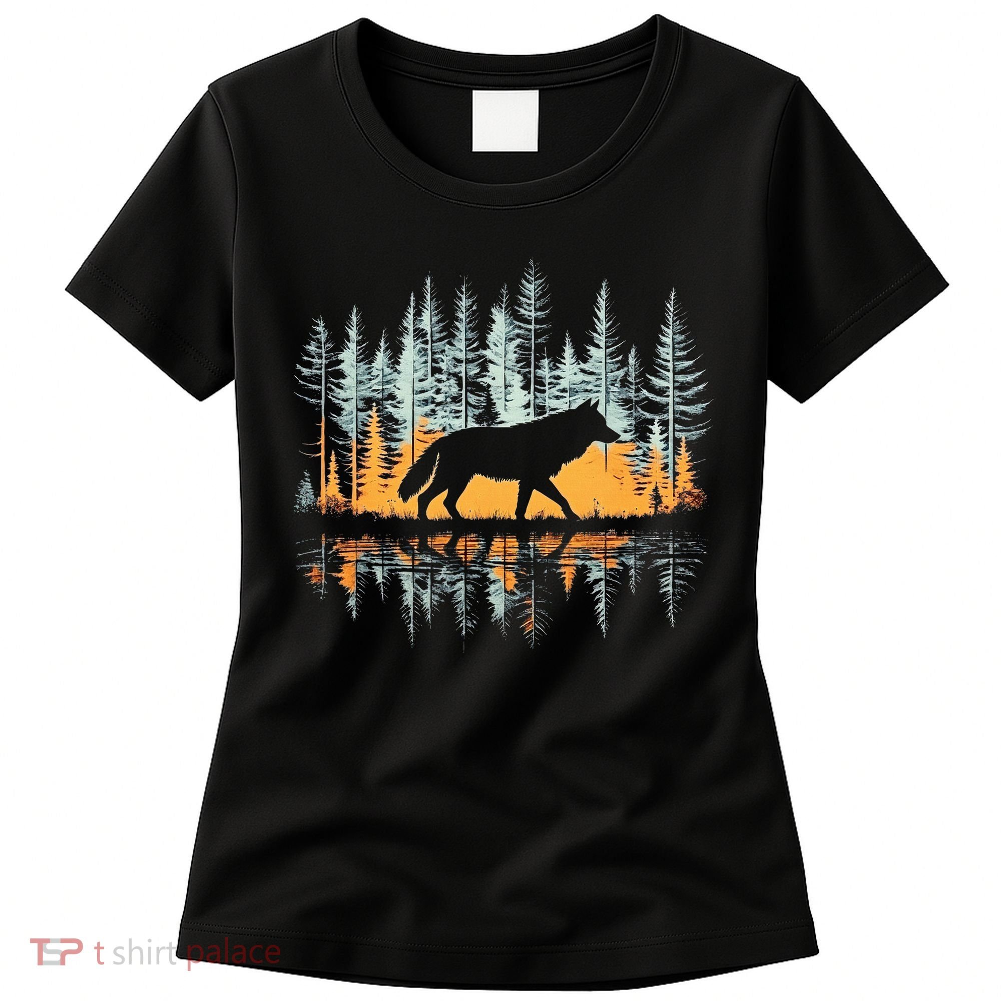 Graphic Wolf Forest Nature Wildlife Outdoor Women's T-Shirt