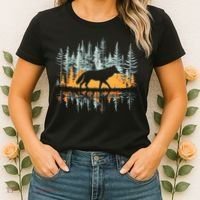 Graphic Wolf Forest Nature Wildlife Outdoor Women's T-Shirt thumb 2