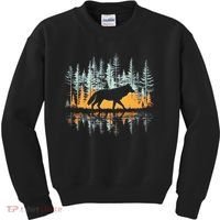 Graphic Wolf Forest Nature Wildlife Outdoor Kids Sweatshirt thumb 0