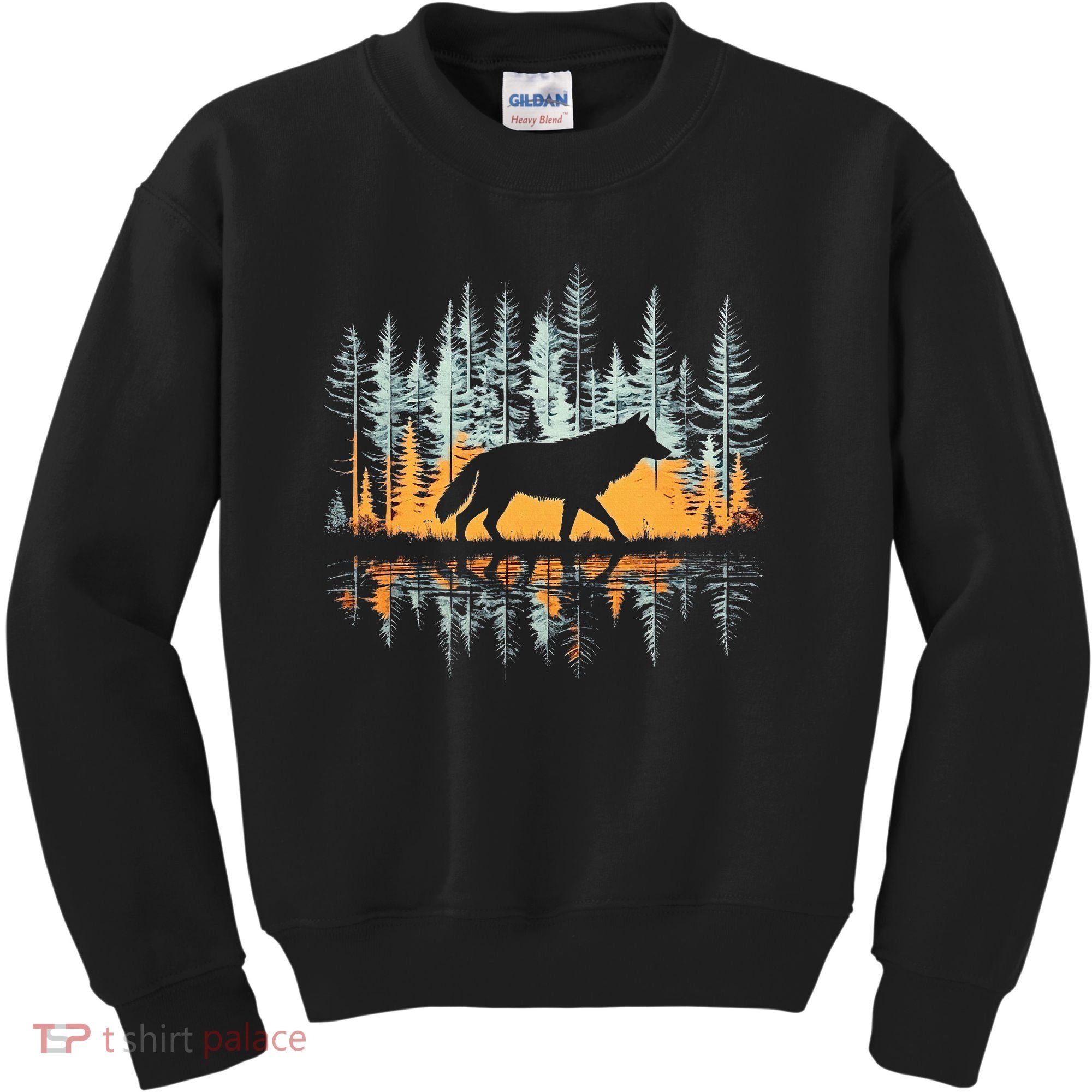 Graphic Wolf Forest Nature Wildlife Outdoor Kids Sweatshirt