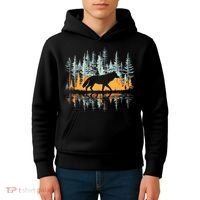 Graphic Wolf Forest Nature Wildlife Outdoor Kids Hoodie thumb 4