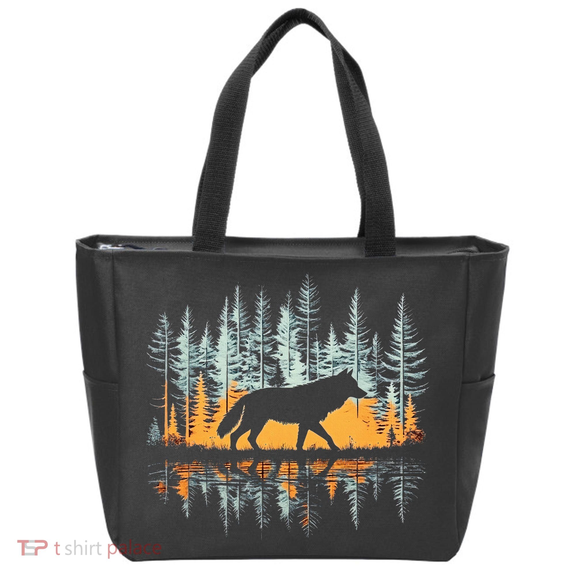Graphic Wolf Forest Nature Wildlife Outdoor Tote Bag