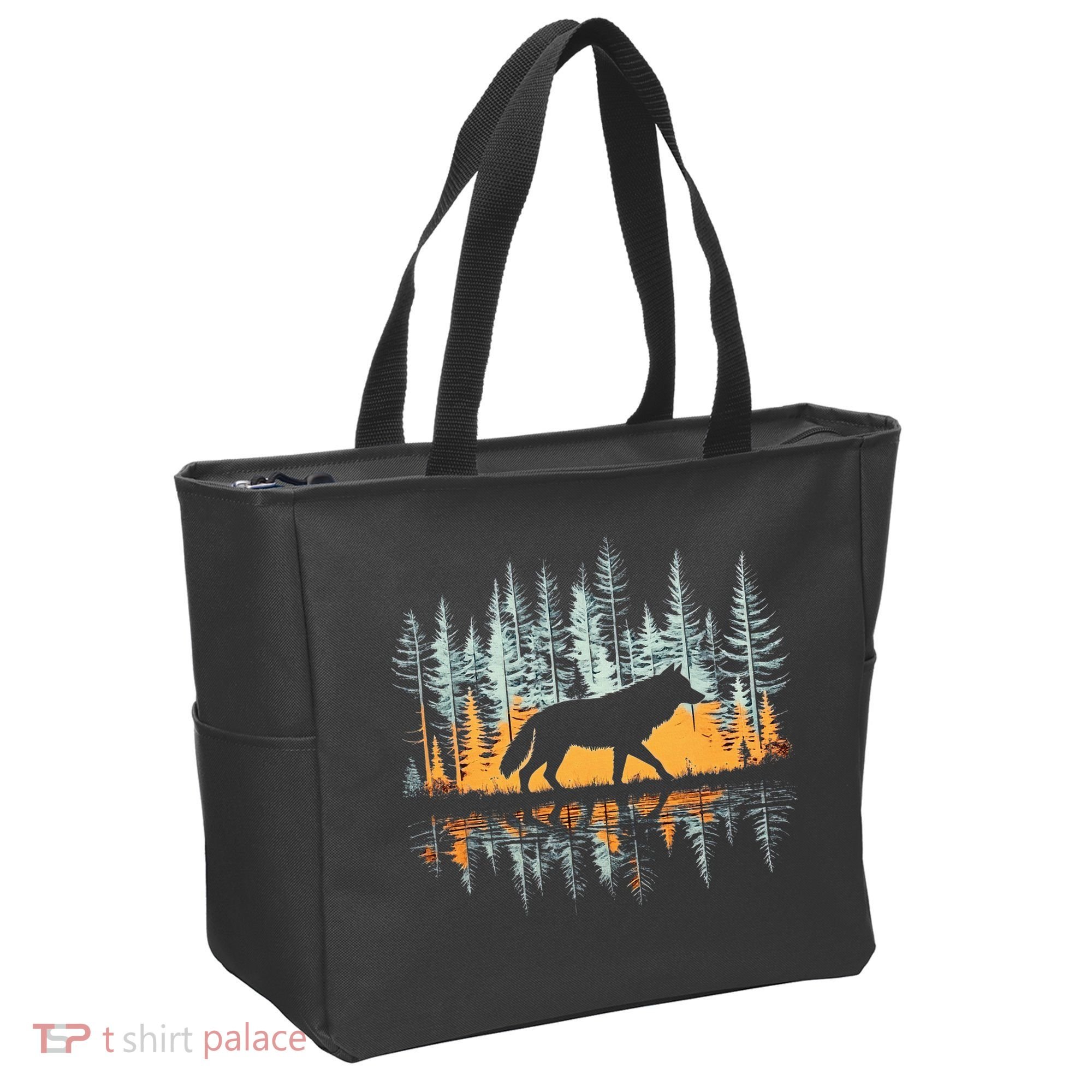 Graphic Wolf Forest Nature Wildlife Outdoor Tote Bag