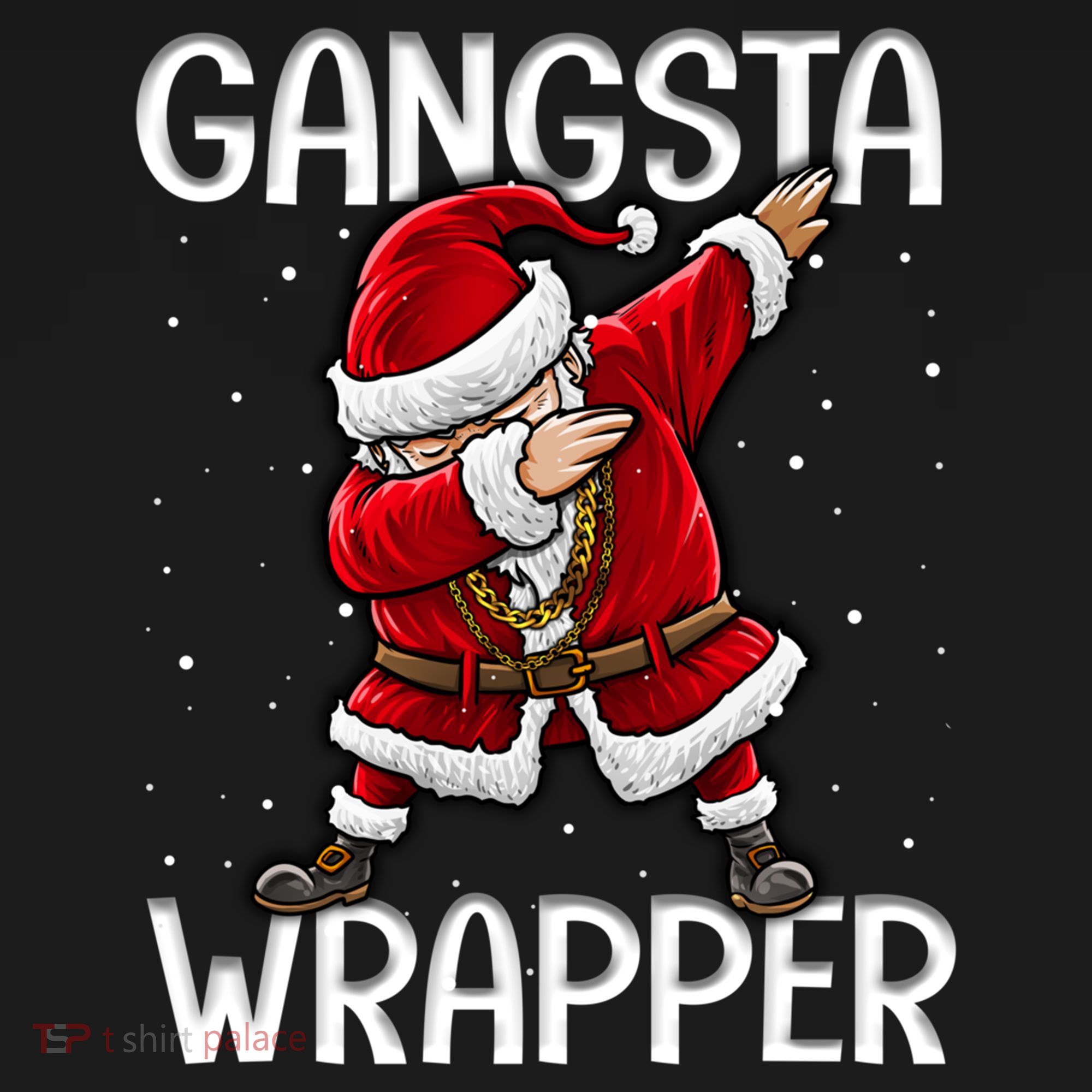 Gangsta Wrapper Funny Dabbing Santa Christmas Shirt Men Kids Sweatshirt T-Shirt