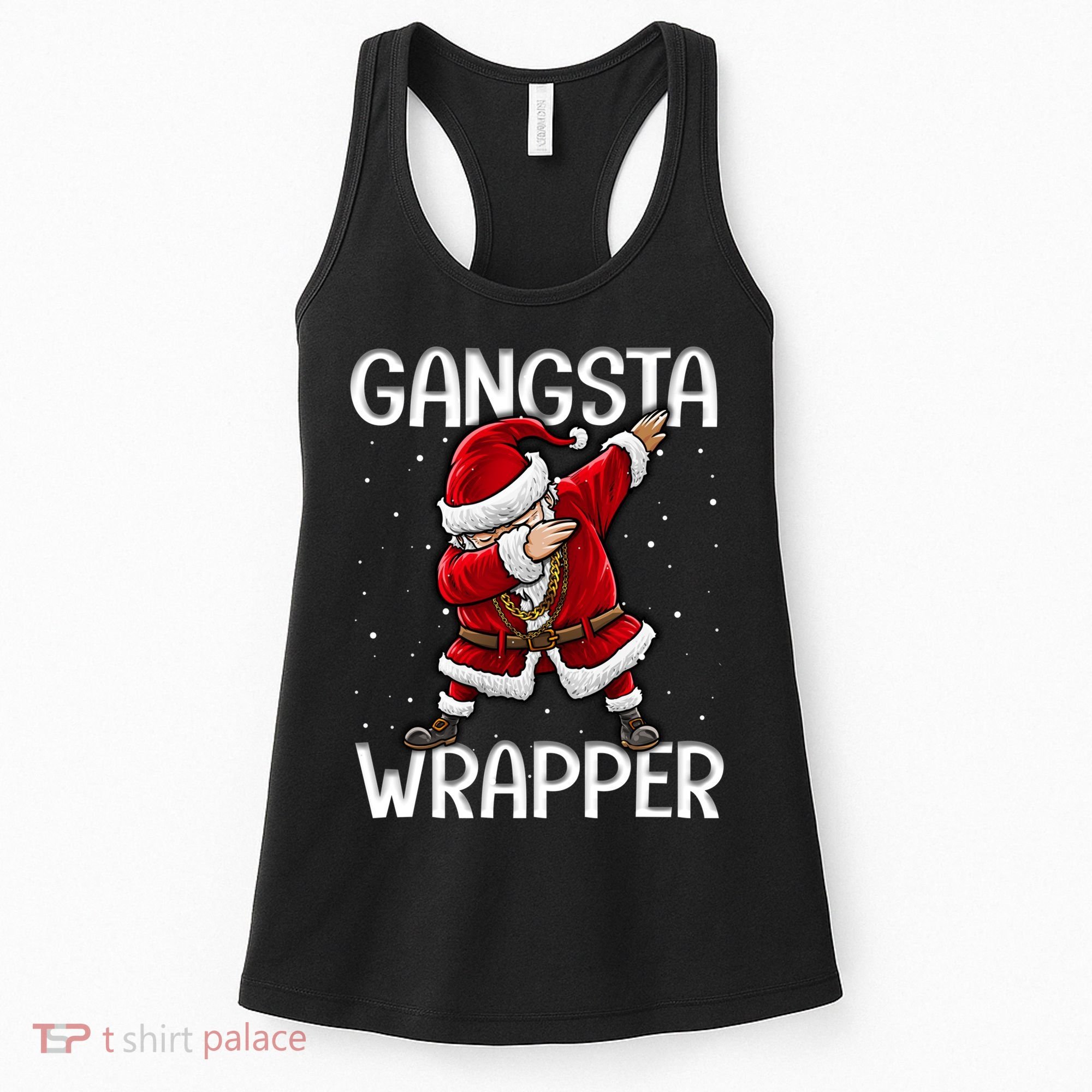 Gangsta Wrapper Funny Dabbing Santa Christmas Shirt Men Kids Sweatshirt Women's Tank Top