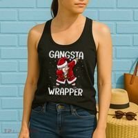 Gangsta Wrapper Funny Dabbing Santa Christmas Shirt Men Kids Sweatshirt Women's Tank Top thumb 2