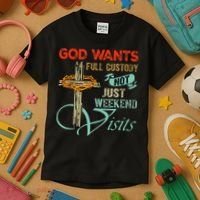 God Wants Full Custody Not Just Weekend Visits Kids T-Shirt thumb 3