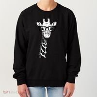Giraffe With Glasses Gift For Zoo Animal Lovers Women's Sweatshirt thumb 0