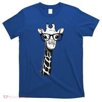 Giraffe With Glasses Gift For Zoo Animal Lovers T-Shirt thumb 0