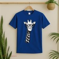 Giraffe With Glasses Gift For Zoo Animal Lovers T-Shirt thumb 2