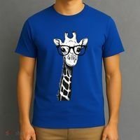 Giraffe With Glasses Gift For Zoo Animal Lovers T-Shirt thumb 3