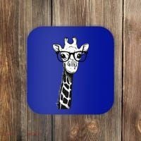 Giraffe With Glasses Gift For Zoo Animal Lovers Coaster thumb 0