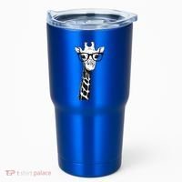 Giraffe With Glasses Gift For Zoo Animal Lovers Tumbler thumb 0
