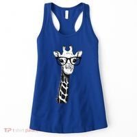 Giraffe With Glasses Gift For Zoo Animal Lovers Women's Tank Top thumb 0