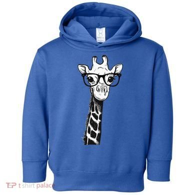 Giraffe With Glasses Gift For Zoo Animal Lovers Toddler Hoodie