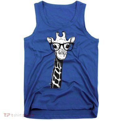 Giraffe With Glasses Gift For Zoo Animal Lovers Tank Top