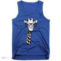 Giraffe With Glasses Gift For Zoo Animal Lovers Tank Top thumb 0