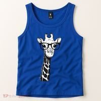 Giraffe With Glasses Gift For Zoo Animal Lovers Tank Top thumb 2