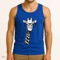 Giraffe With Glasses Gift For Zoo Animal Lovers Tank Top thumb 3