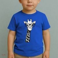 Giraffe With Glasses Gift For Zoo Animal Lovers Toddler T-Shirt thumb 2
