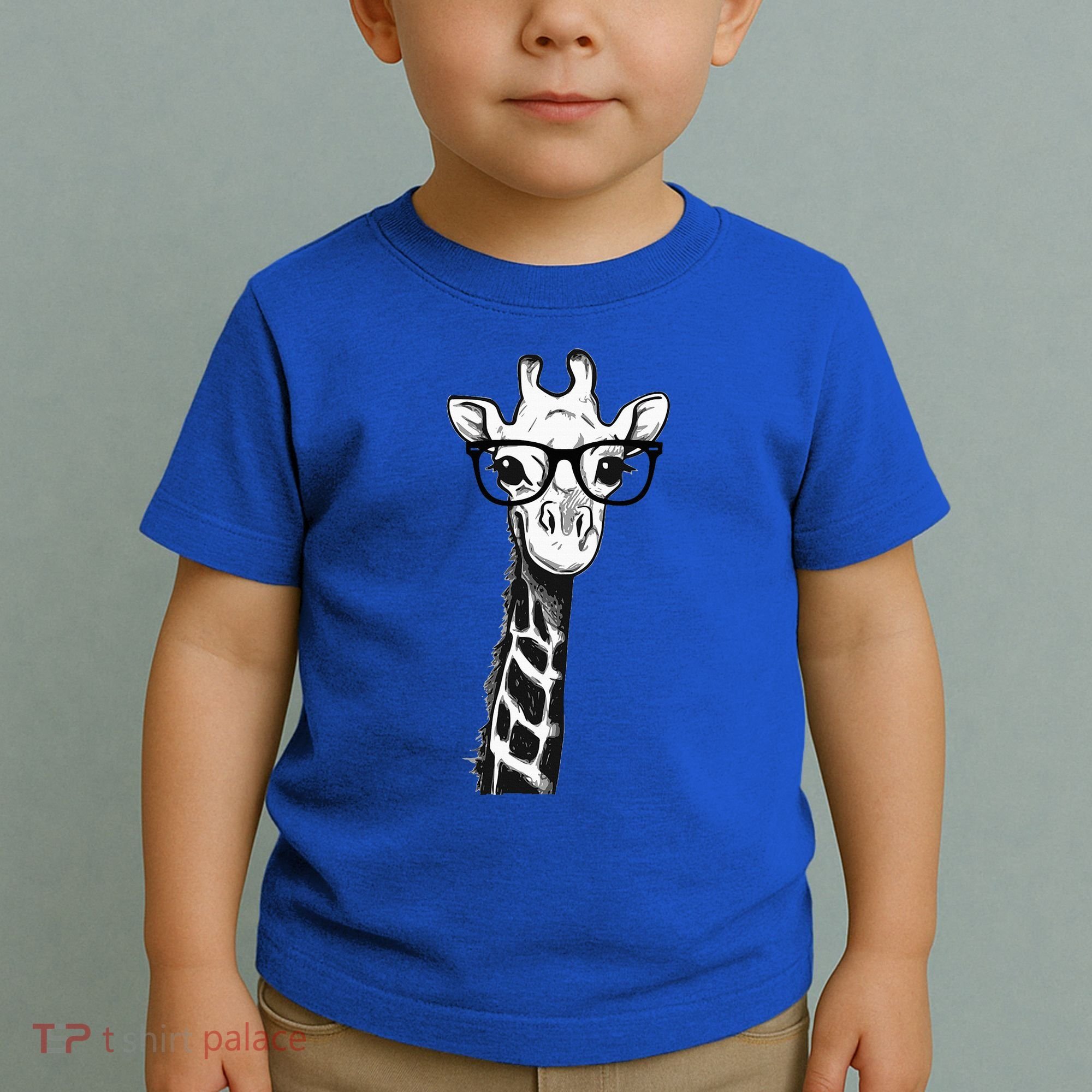 Giraffe With Glasses Gift For Zoo Animal Lovers Toddler T-Shirt