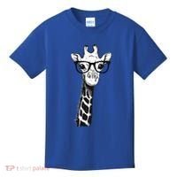 Giraffe With Glasses Gift For Zoo Animal Lovers Kids T-Shirt thumb 0