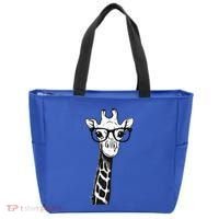 Giraffe With Glasses Gift For Zoo Animal Lovers Tote Bag thumb 0